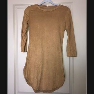 Tan dress with cut outs on sides